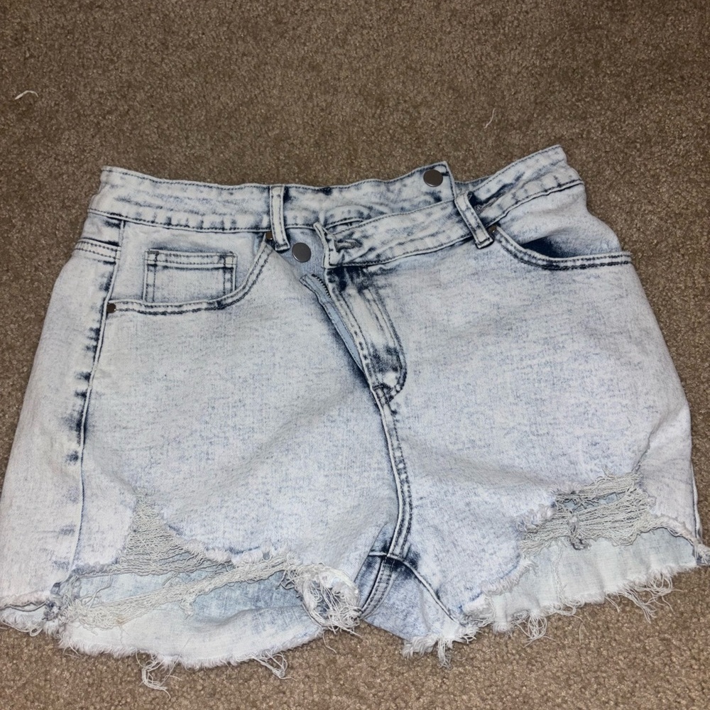 Acid wash shorts